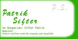 patrik sifter business card